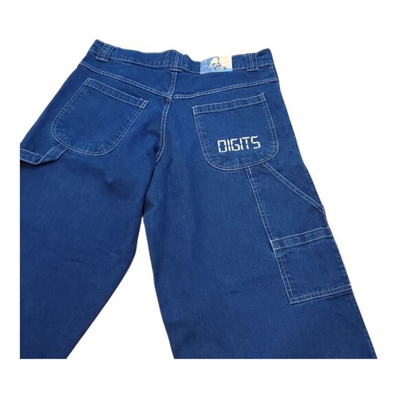 DIGITS 238 SZ L 38 Vintage 90s Y2K Men's Wide Leg Carpenter Jeans Pants Blue - Picture 7 of 11